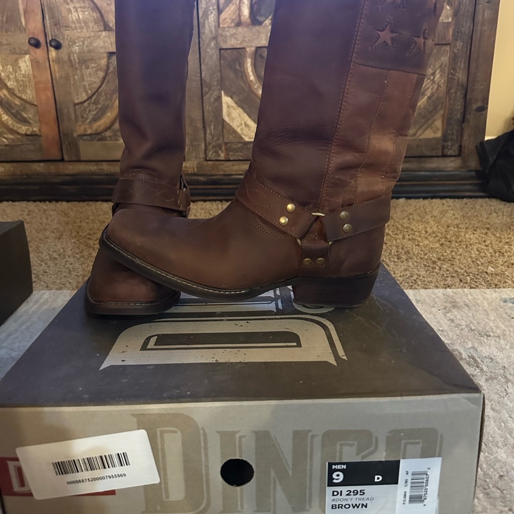 Dingo Don’t Tread Brown Leather Harness Boots